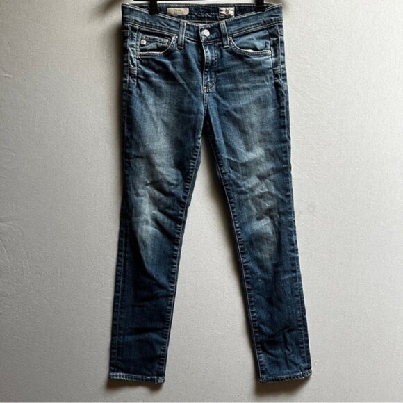 AG Adriano Goldschmied Beau Slouchy Skinny Blue Denim Jeans Sz 26R - Picture 1 of 12